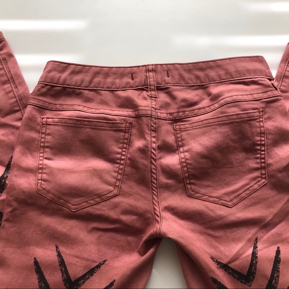 Free People Dotted Arrow Ikat Chevron Blush Pants - Picture 4 of 8